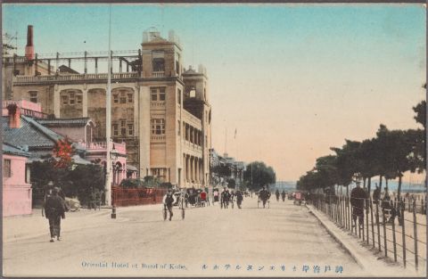 1907年ごろの神戸湾岸通りポストカード